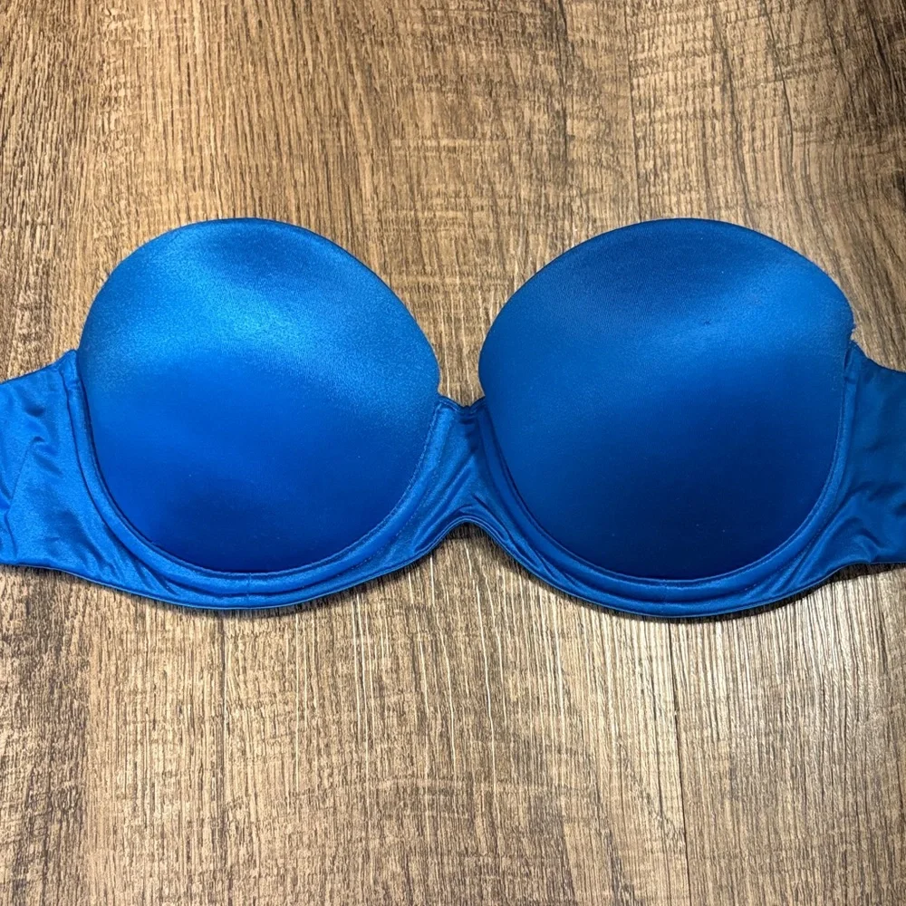 Victoria Secret Pink Multi-Way Strapless Bright Blue Padded Push-up Bra